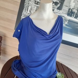 NWT Liz Claiborne Tab Sleeve Cowl Neck Top Xlarge